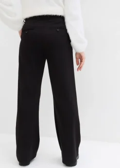 Mujer bonprix bonprix Pantalón ancho de pliegues de mezcla de viscosa