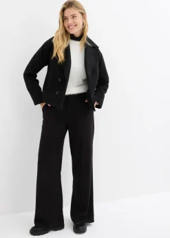 Mujer bonprix bonprix Pantalón ancho de pliegues de mezcla de viscosa