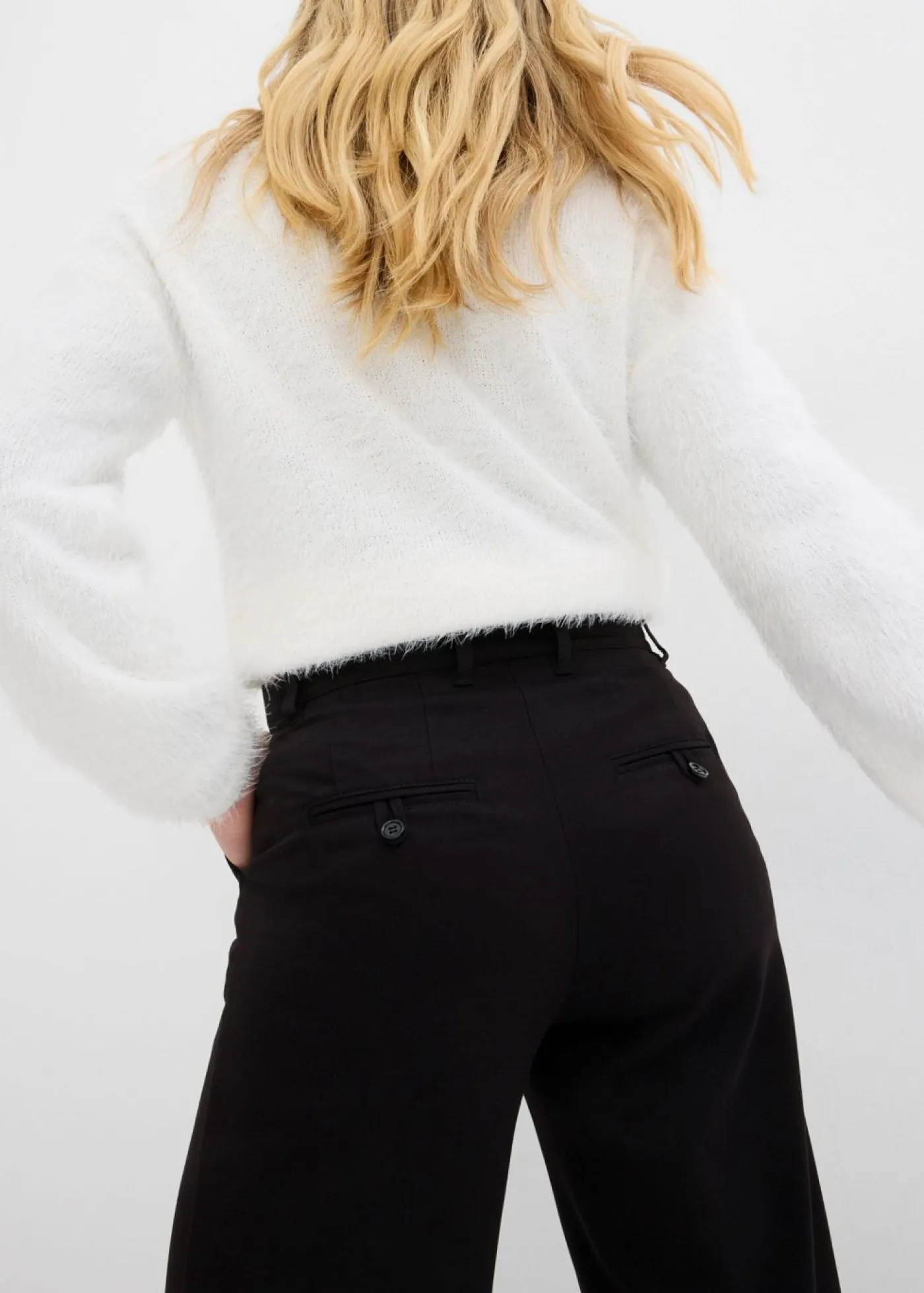 Mujer bonprix bonprix Pantalón ancho de pliegues de mezcla de viscosa