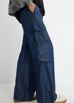 Mujer bonprix bonprix Pantalón ancho sin cierre de lyocell fluido