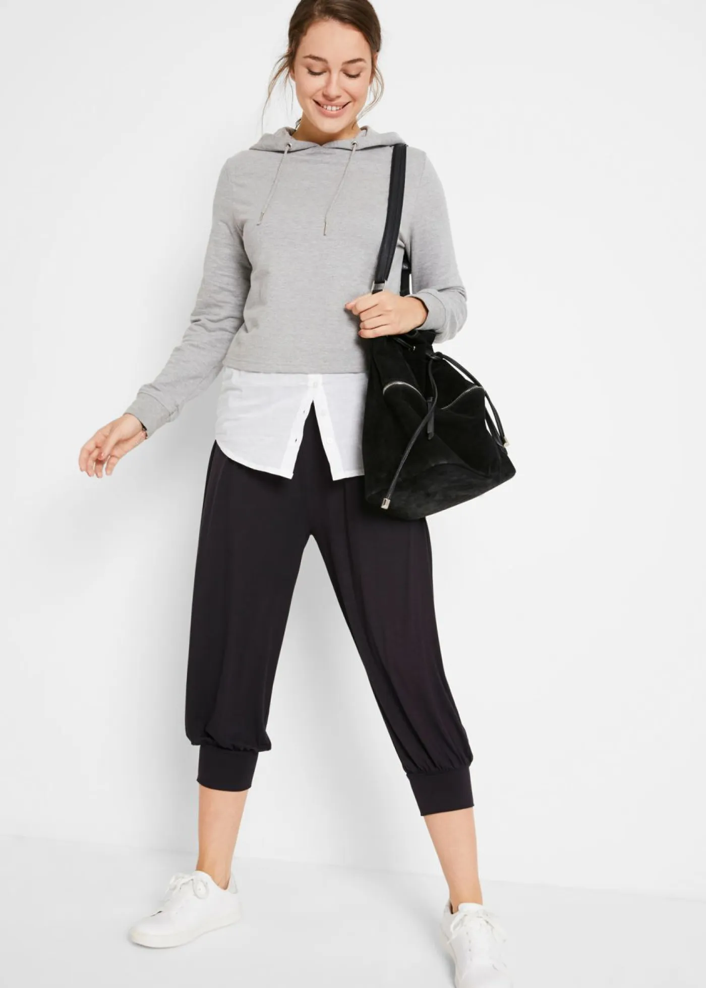 Mujer bonprix bonprix Pantalón bombacho de suave mezcla de viscosa