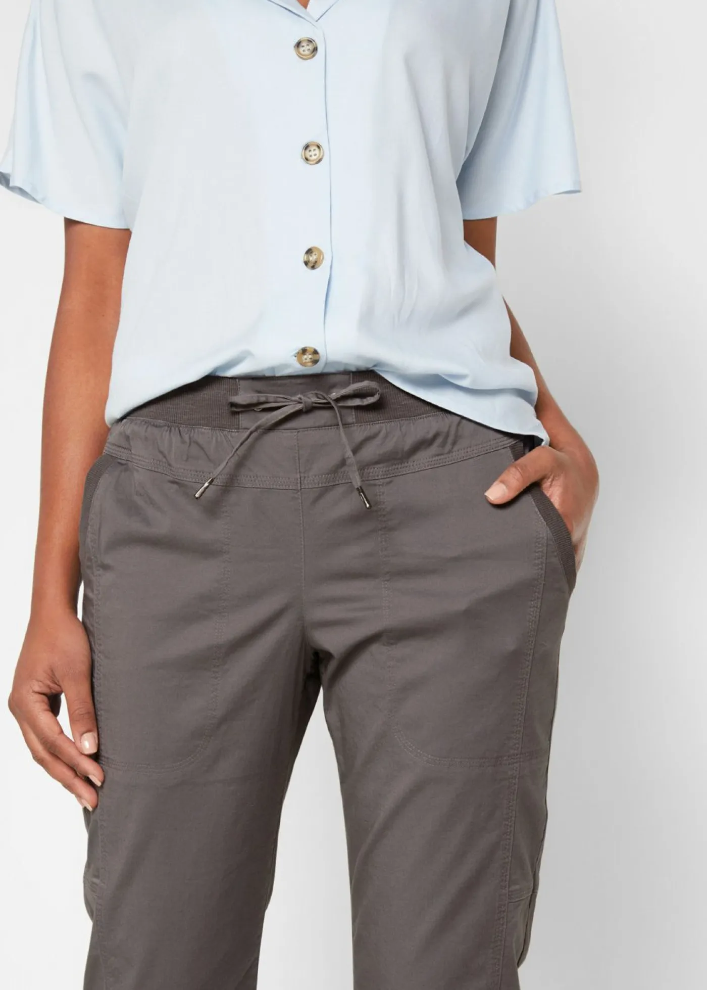 Mujer bonprix bonprix Pantalón capri con cordón