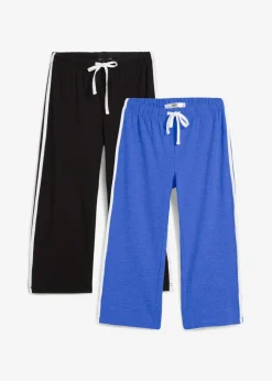 Mujer bonprix bonprix Pantalón capri de algodón con elástico (2 unidades)