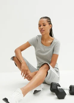 Mujer bonprix bonprix Pantalón capri de algodón con elástico (2 unidades)