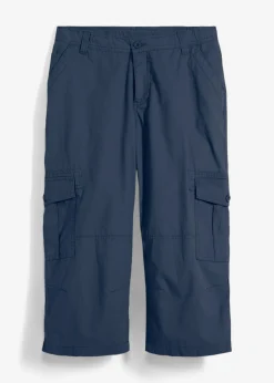 bonprix bonprix Ropa 9 A 16 Años·Pantalones>Pantalón capri de algodón puro con corte holgado Azul marino
