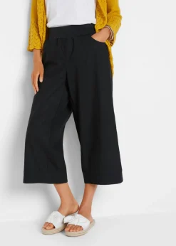 Mujer bonprix bonprix Pantalón capri de mezcla de lino y algodón