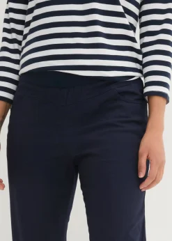 Mujer bonprix bonprix Pantalón capri de mezcla de algodón con cintura cómoda