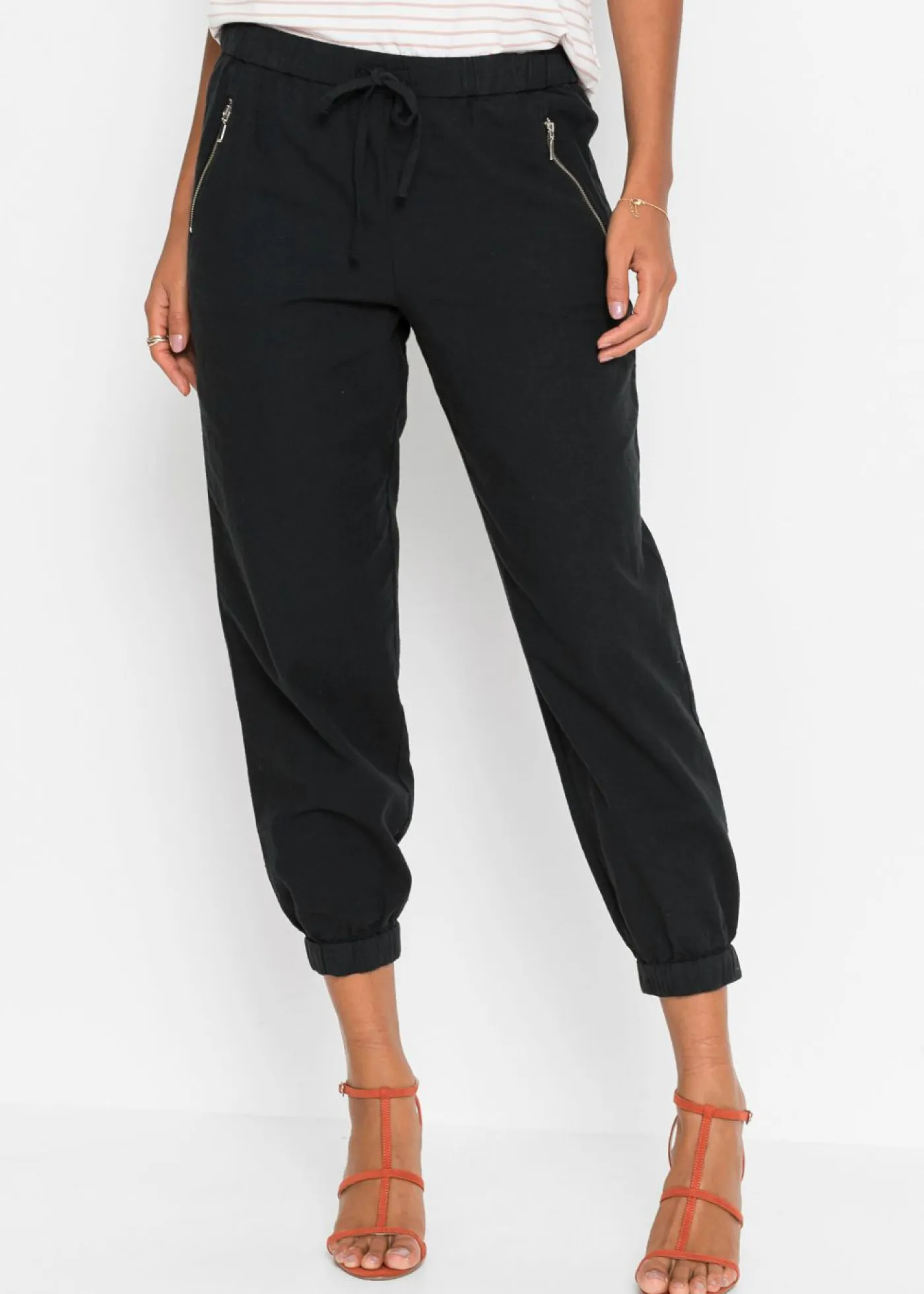 Mujer bonprix bonprix Pantalón capri de mezcla ligera de lino