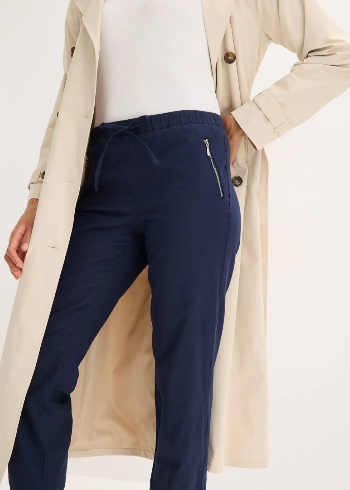 Mujer bonprix bonprix Pantalón capri de mezcla ligera de lino