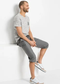 Hombre bonprix bonprix Pantalón capri de microfibra con corte regular