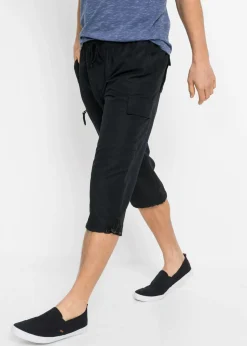 bonprix bonprix Básicos En Rebajas|Pantalones>Pantalón capri de microfibra con corte regular Negro