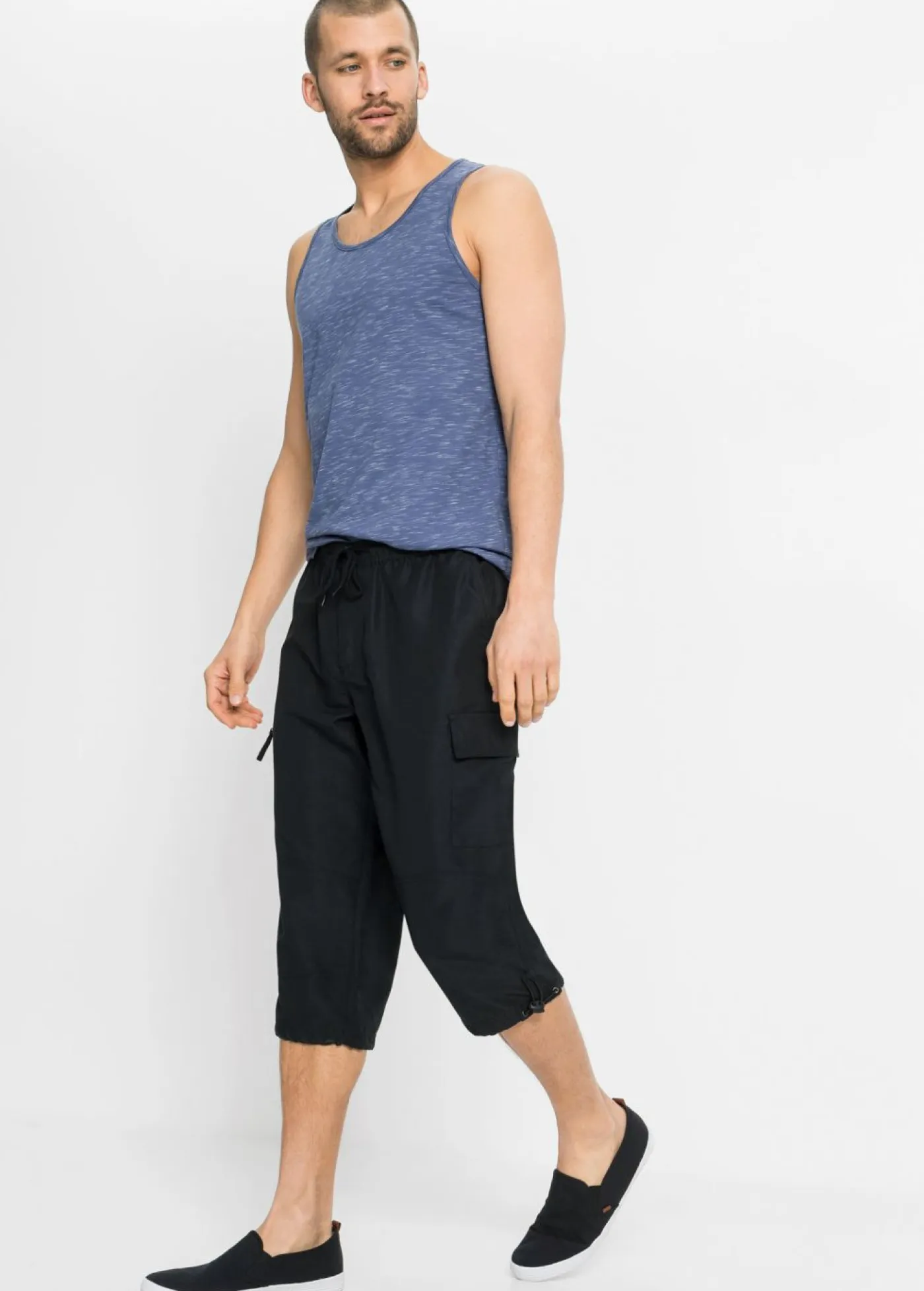 bonprix bonprix Básicos En Rebajas|Pantalones>Pantalón capri de microfibra con corte regular Negro