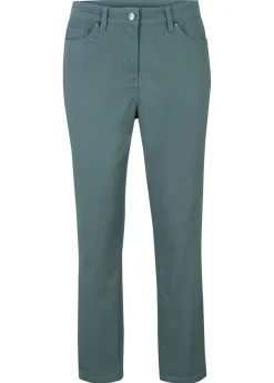bonprix bonprix Pantalones|Novedades>Pantalón capri de tiro alto Verde eucalipto