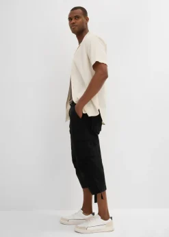 Hombre bonprix bonprix Pantalón capri elástico tipo cargo con corte holgado y ancho