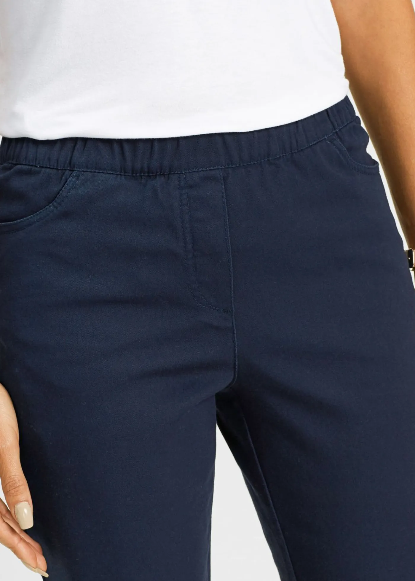 Mujer bonprix bonprix Pantalón capri sin cierre con elástico