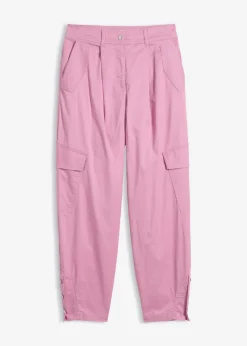 bonprix bonprix Pantalones|Novedades>Pantalón cargo de algodón elástico Malva