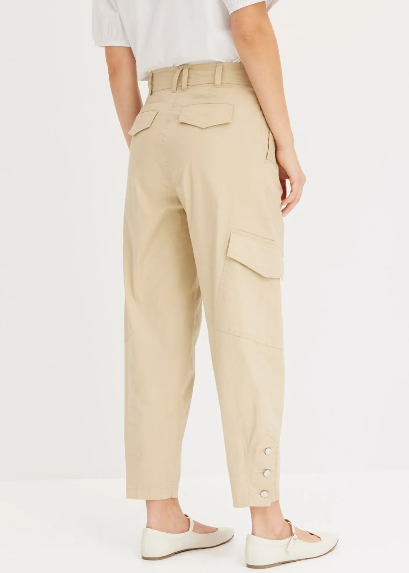 bonprix bonprix Pantalones|Novedades>Pantalón cargo de algodón elástico Malva