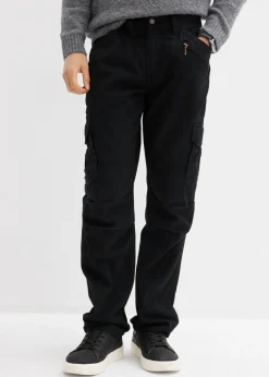 bonprix bonprix Pantalones>Pantalón cargo, relaxed fit, straight Negro