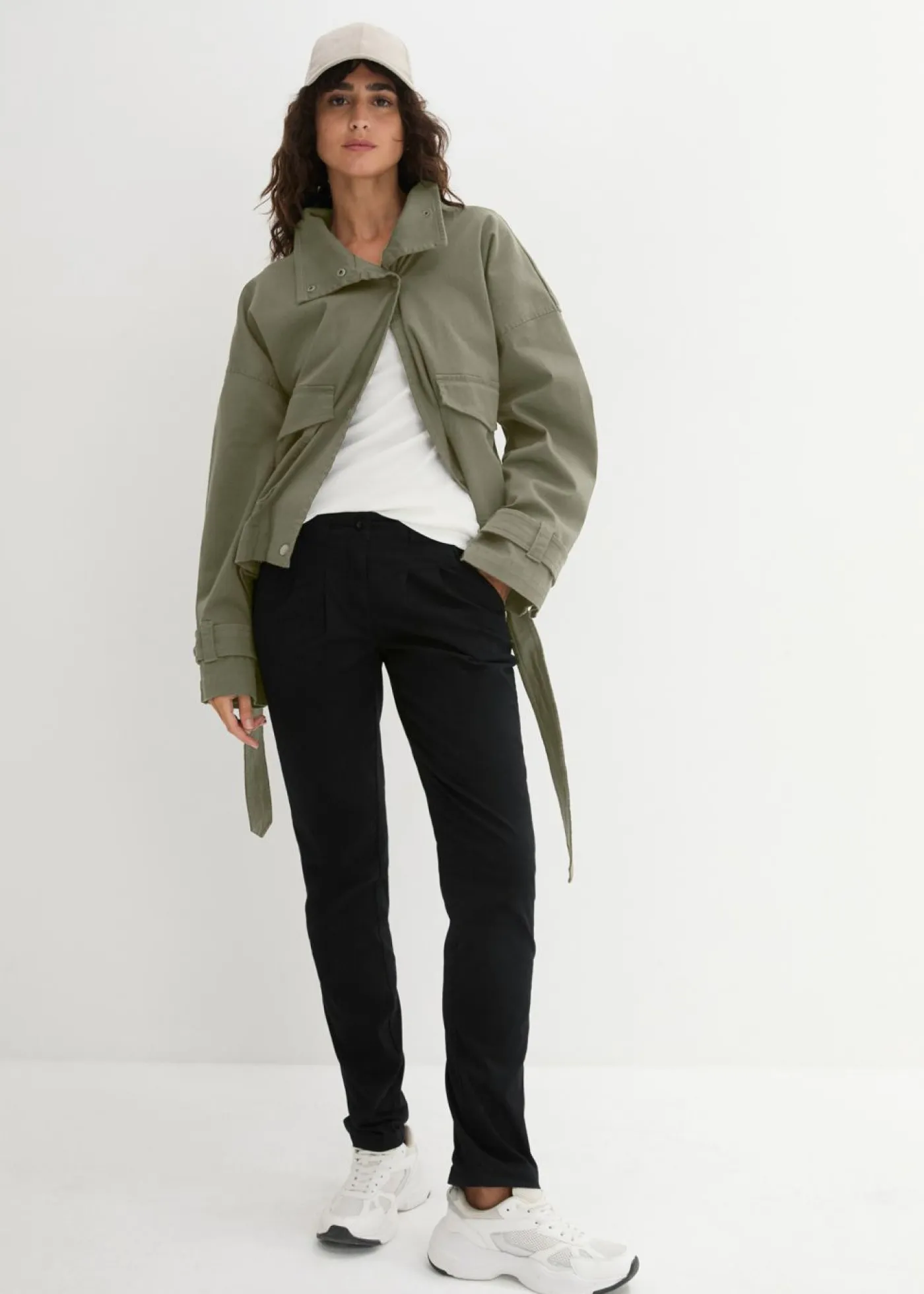 bonprix bonprix Pantalones|Tallas Pequeñas>Pantalón chino elástico Negro