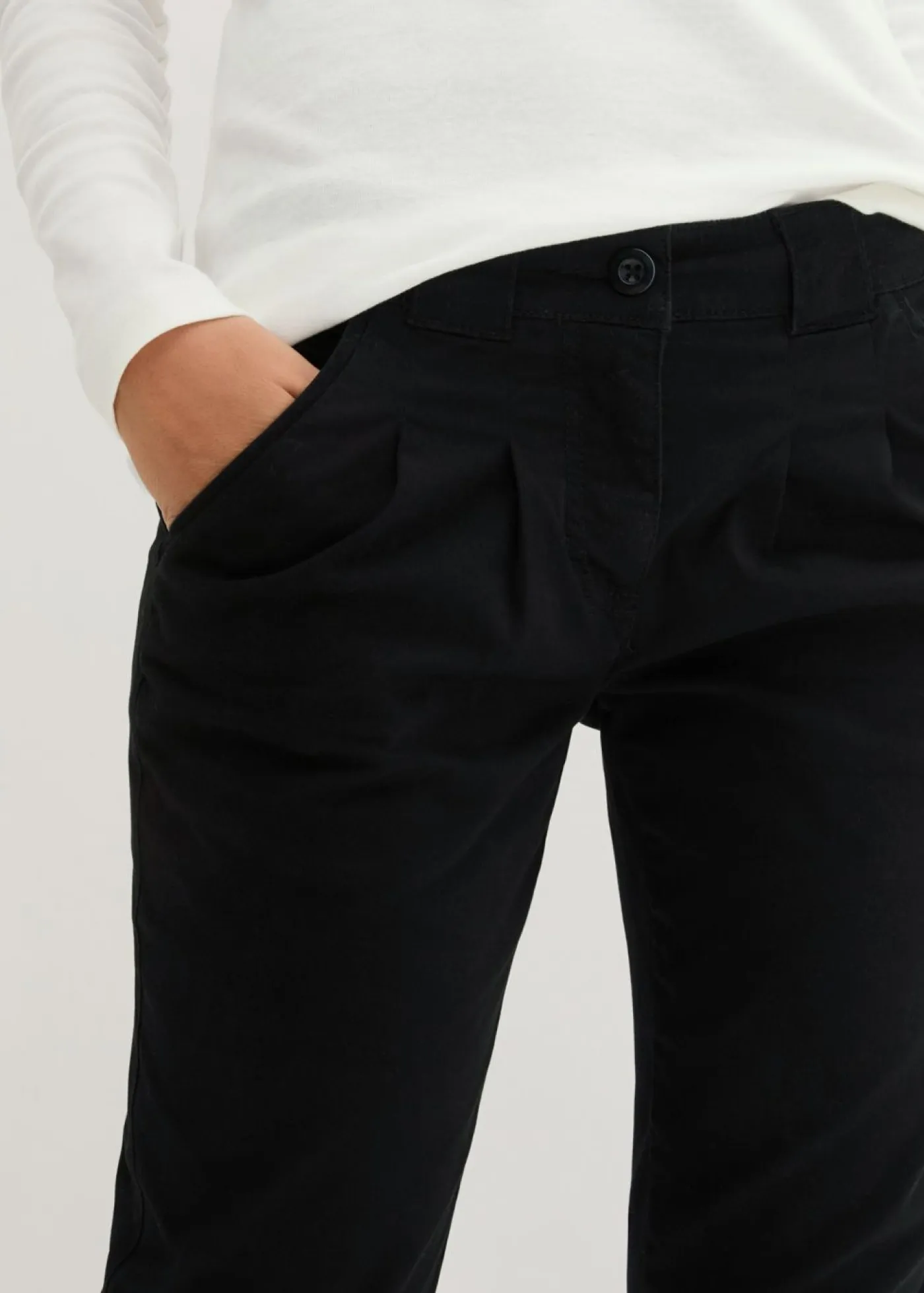 bonprix bonprix Pantalones|Tallas Pequeñas>Pantalón chino elástico Negro