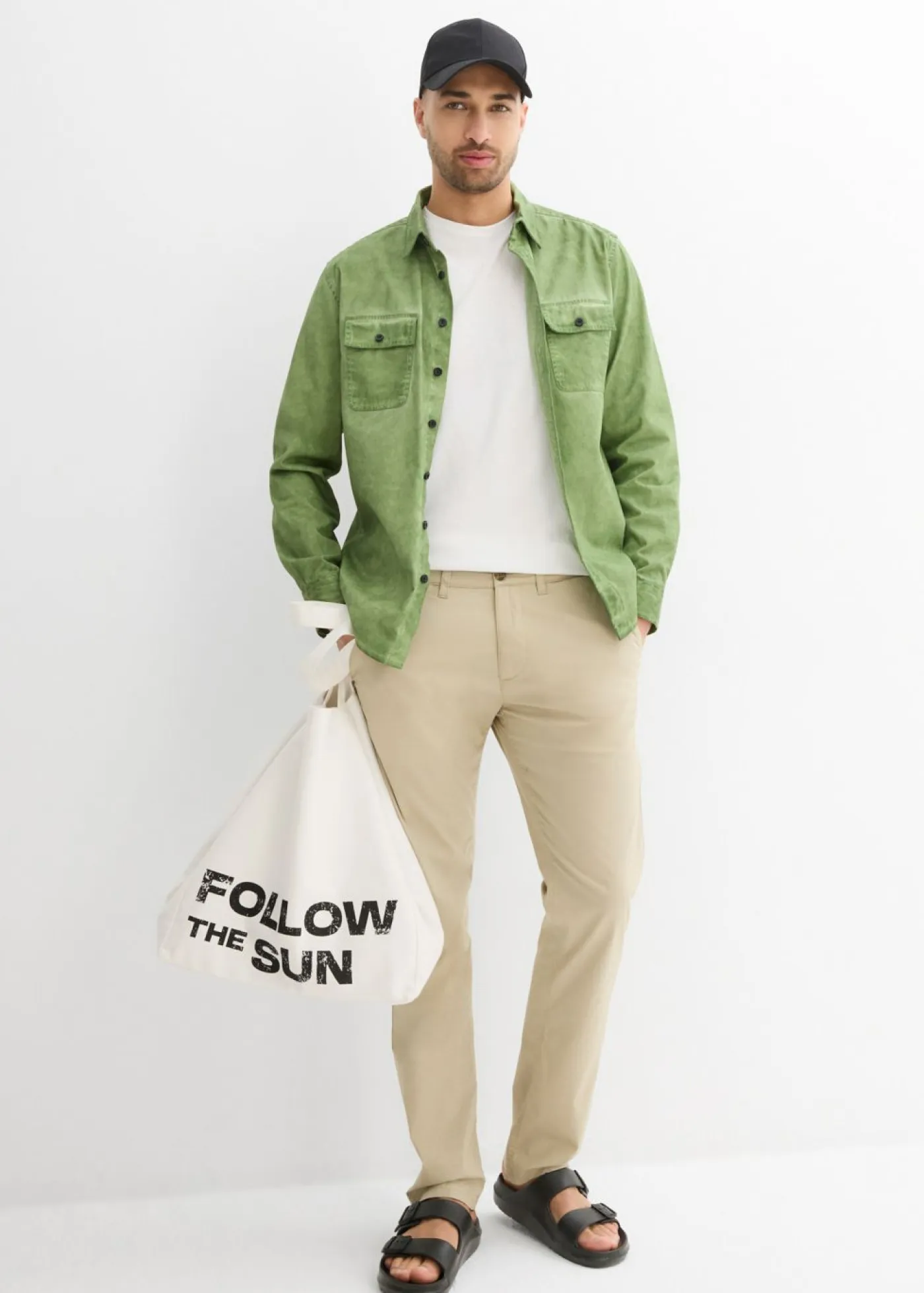 Hombre bonprix bonprix Pantalón chino elástico, regular fit, straight