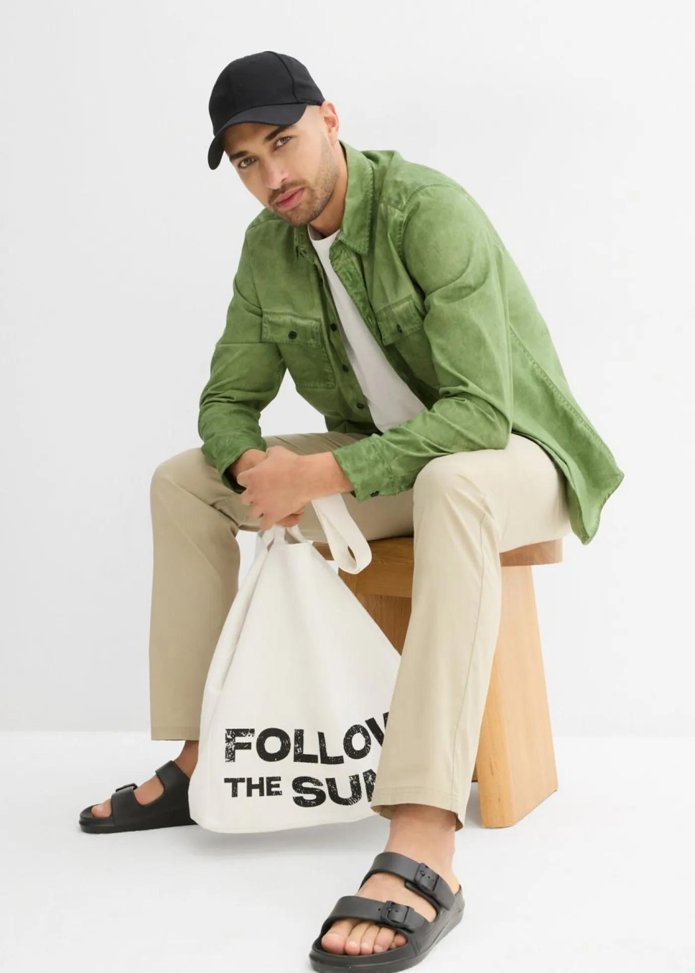 Hombre bonprix bonprix Pantalón chino elástico, regular fit, straight