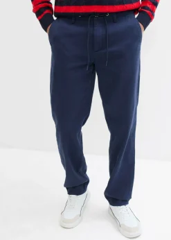 bonprix bonprix Pantalones>Pantalón chino, relaxed fit, de algodón puro, straight Azul marino