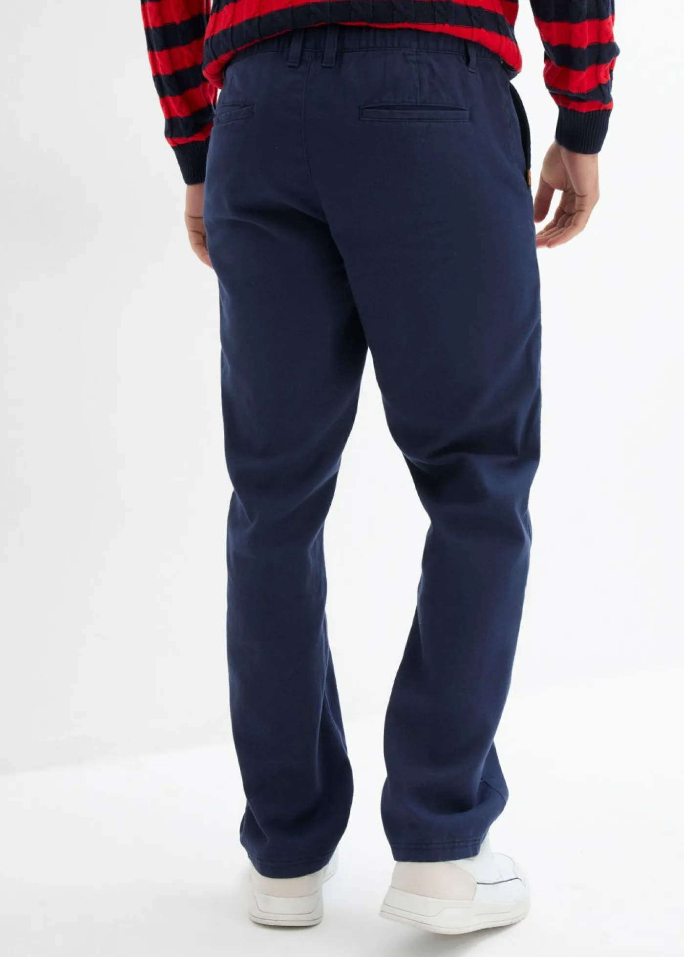 bonprix bonprix Pantalones>Pantalón chino, relaxed fit, de algodón puro, straight Azul marino