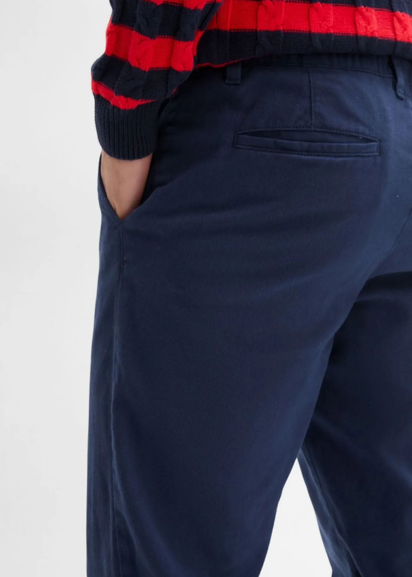 bonprix bonprix Pantalones>Pantalón chino, relaxed fit, de algodón puro, straight Azul marino