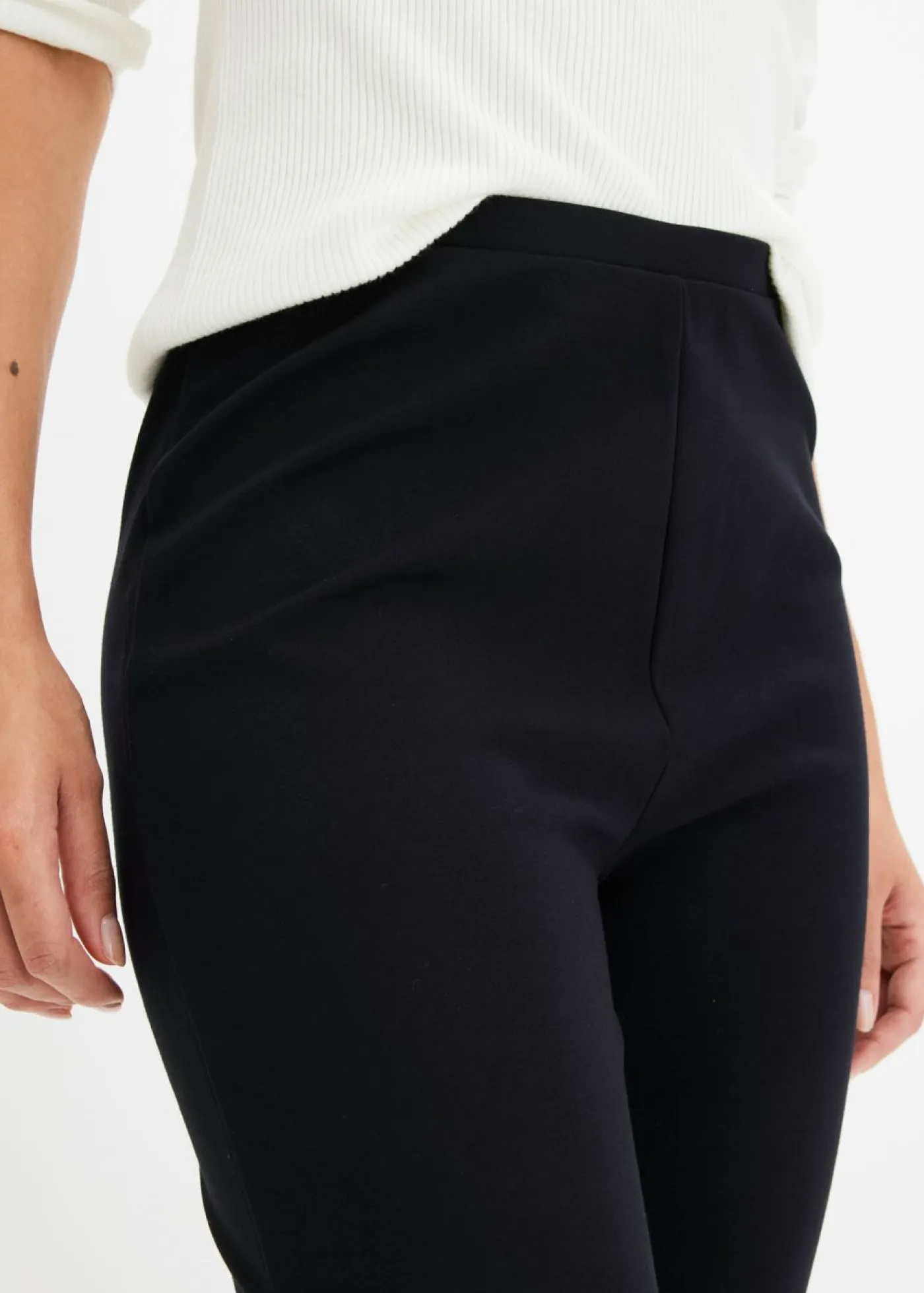 bonprix bonprix Pantalones|Tallas Pequeñas>Pantalón cómodo de Punto di Roma Negro