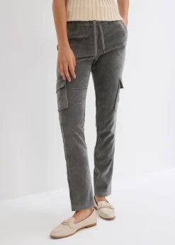 bonprix bonprix Pantalones>Pantalón con cinturilla elástica Gris ahumado