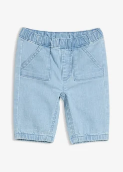 bonprix bonprix Pantalones>Pantalón con cinturilla elástica Azul piedra