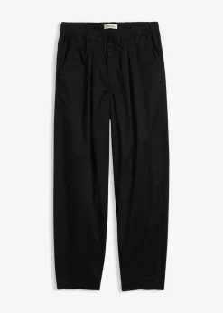 bonprix bonprix Pantalones>Pantalón con corte barrel y cintura cómoda Negro