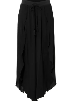 bonprix bonprix Pantalones>Pantalón con efecto arrugado estructurado Negro