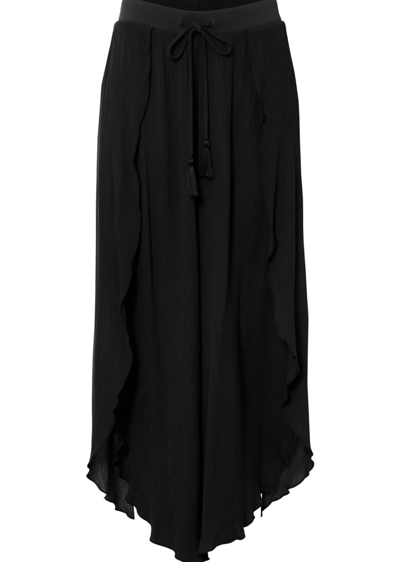 bonprix bonprix Pantalones>Pantalón con efecto arrugado estructurado Negro