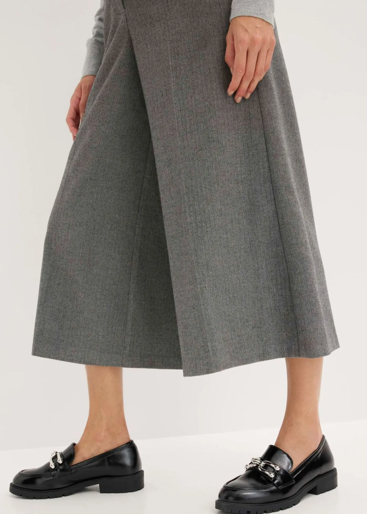 bonprix bonprix Shorts|Pantalones>Pantalón con espiga en aspecto de lana Gris jaspeado