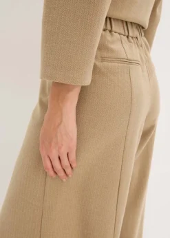 Mujer bonprix bonprix Pantalón con espiga en aspecto de lana
