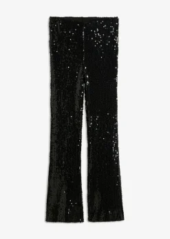 bonprix bonprix Pantalones>Pantalón con lentejuelas Negro