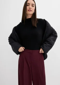 Mujer bonprix bonprix Pantalón con pinzas, cinturilla cómoda y abertura