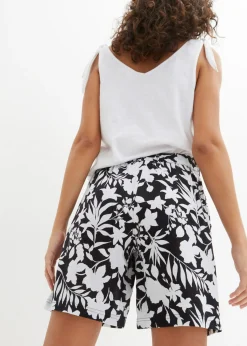 Mujer bonprix bonprix Pantalón corto ancho de viscosa con cómoda cinturilla alta