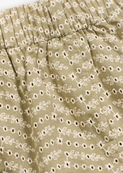 bonprix bonprix Shorts|Pantalones>Pantalón corto con bordado calado Verde oliva-beige de flores