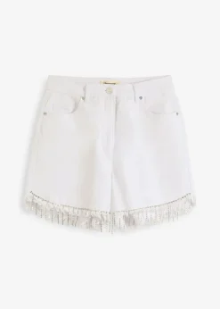 bonprix bonprix Shorts|Pantalones>Pantalón corto con detalle de cadena Blanco