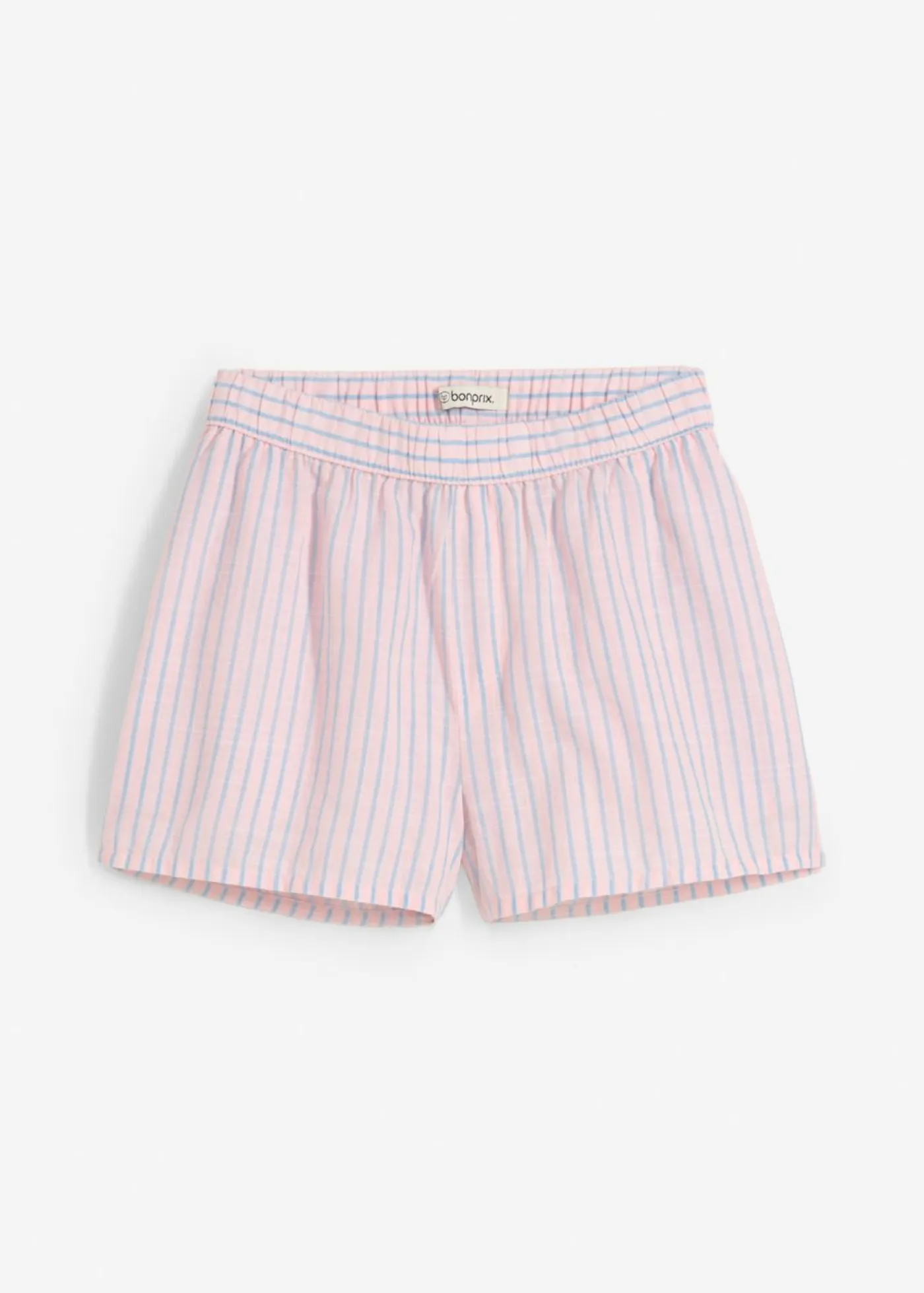 bonprix bonprix Shorts|Pantalones>Pantalón corto de algodón puro rosa pastel-azul claro con rayas