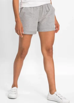 bonprix bonprix Shorts|Básicos>Pantalón corto de chándal Gris claro moteado
