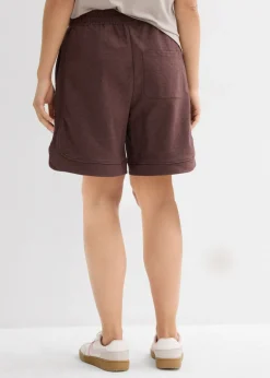 Mujer bonprix bonprix Pantalón corto de chándal de mezcla de algodón con corte ancho