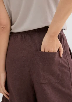 Mujer bonprix bonprix Pantalón corto de chándal de mezcla de algodón con corte ancho