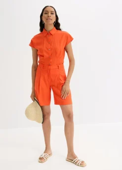 Mujer bonprix bonprix Pantalón corto de mezcla de lino ligero