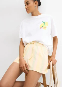 Mujer bonprix bonprix Pantalón corto de mezcla de lino vaporoso