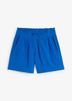 bonprix bonprix Shorts|Pantalones>Pantalón corto de muselina de algodón puro Azur