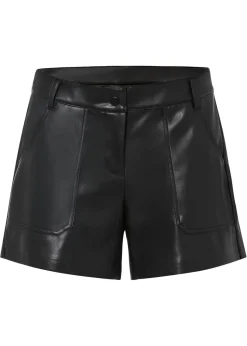 bonprix bonprix Shorts|Pantalones>Pantalón corto de piel sintética Negro